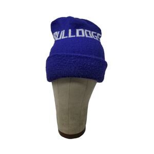 Bulldogs Knit Ski Cap Beanie Hat Purple Toboggan Cap Spell Out